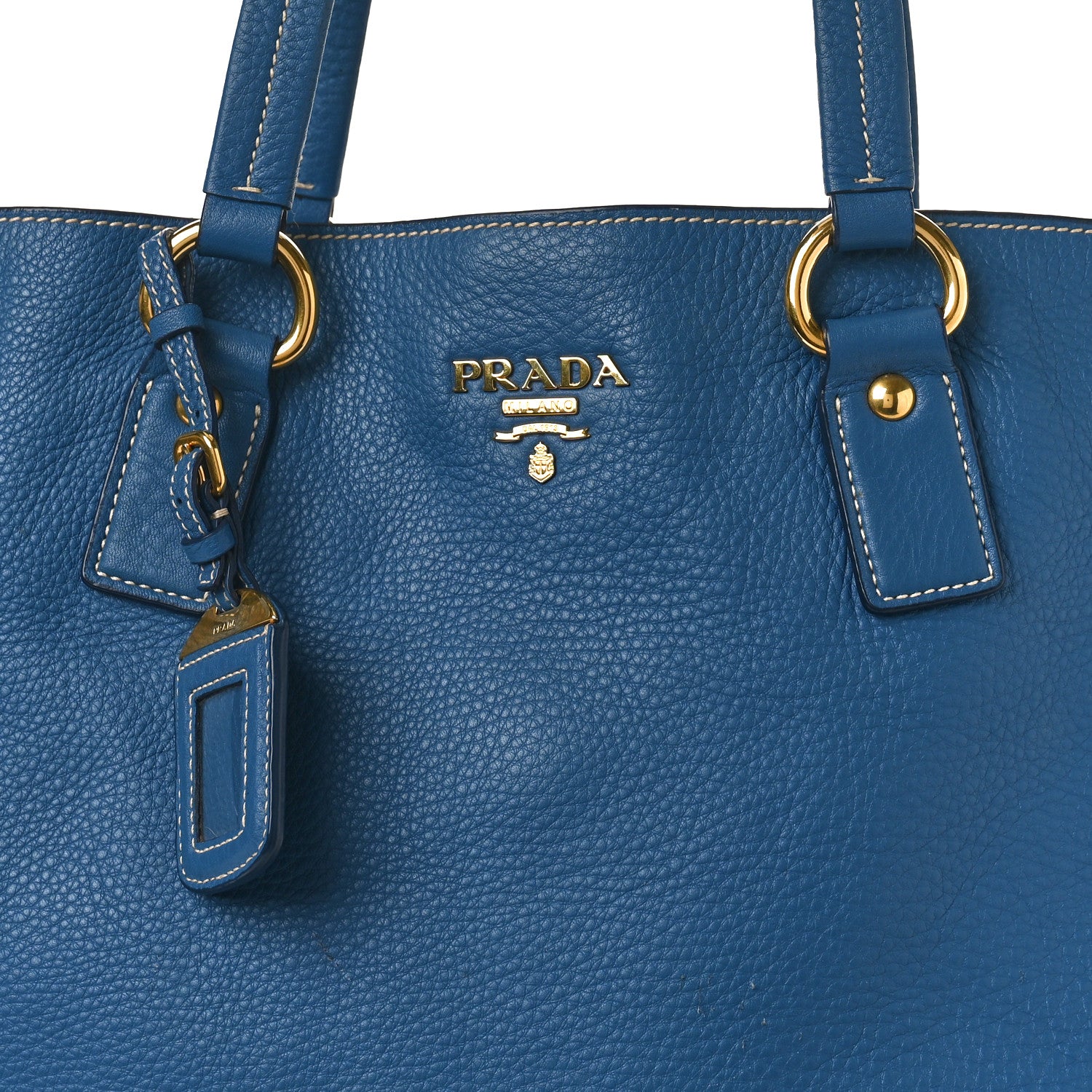 Prada Vitello Phenix Side Zip Tote Cobalto 7 of 11