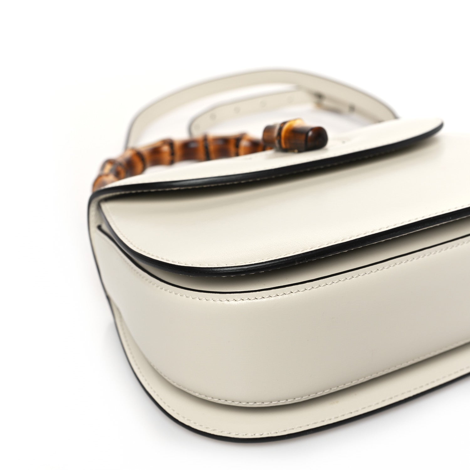 Gucci Boarded Dyana Lux Calfskin Web Small Bamboo 1947 Top Handle Bag Mystic White 7 of 8