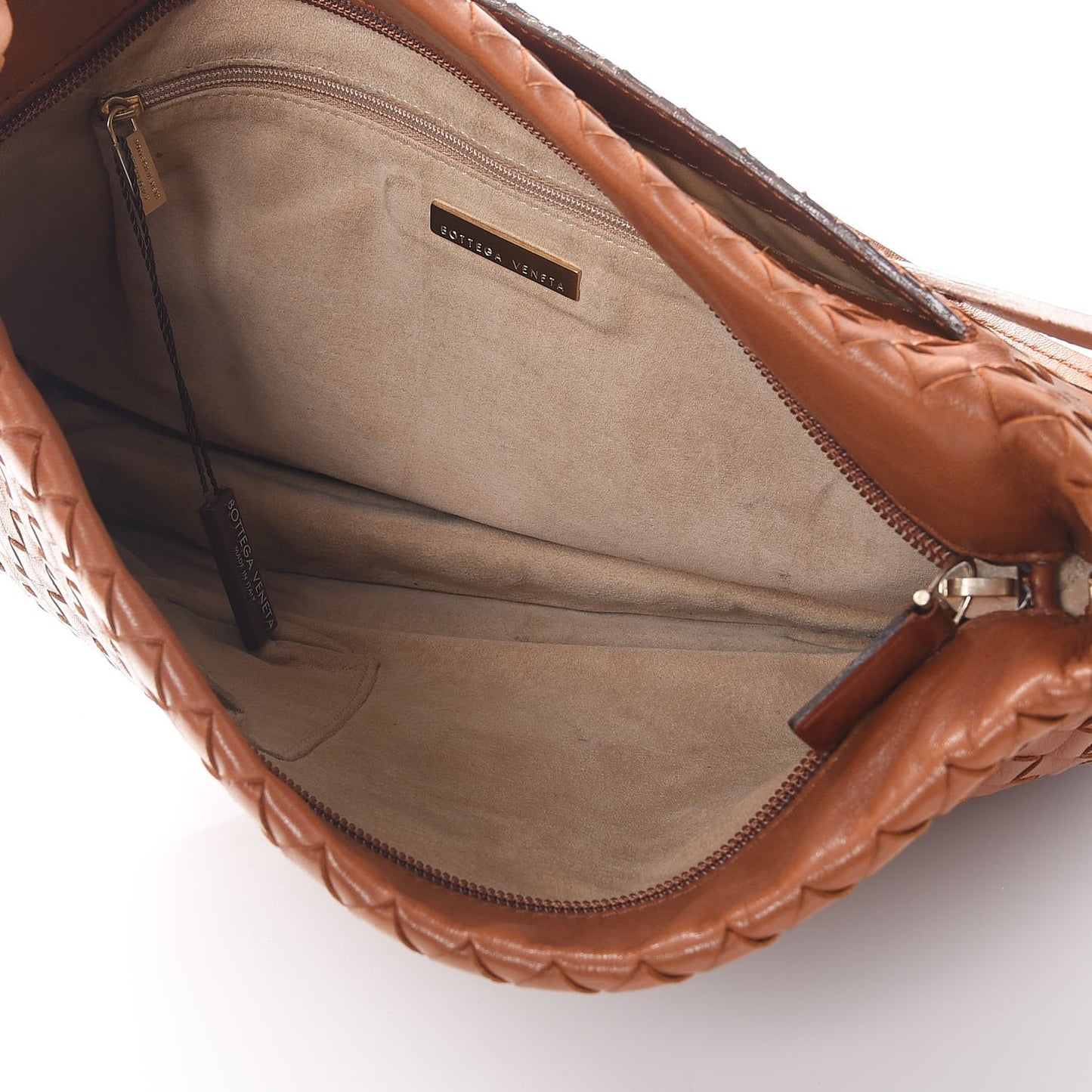 Nappa Intrecciato Shoulder Bag Tan