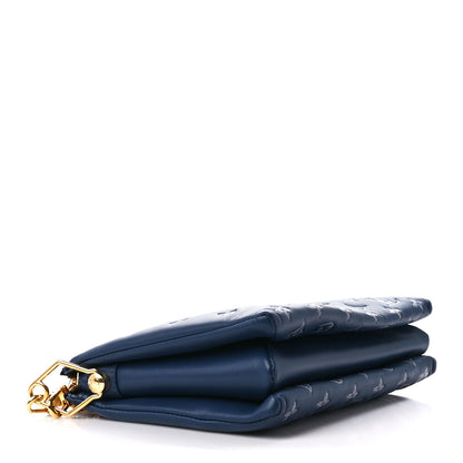 Louis Vuitton Lambskin Embossed Monogram Coussin PM Denim Blue 4 of 9