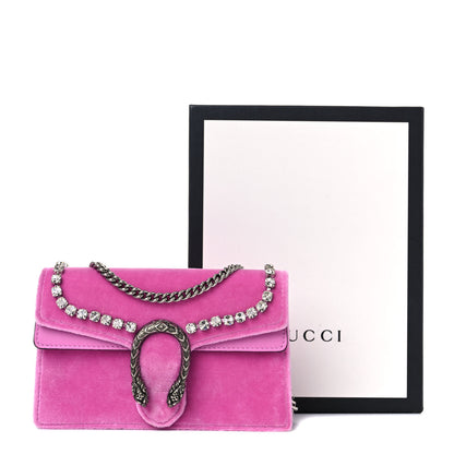 Gucci Velvet Crystal Super Mini Dionysus Shoulder Bag Malva 15 of 15