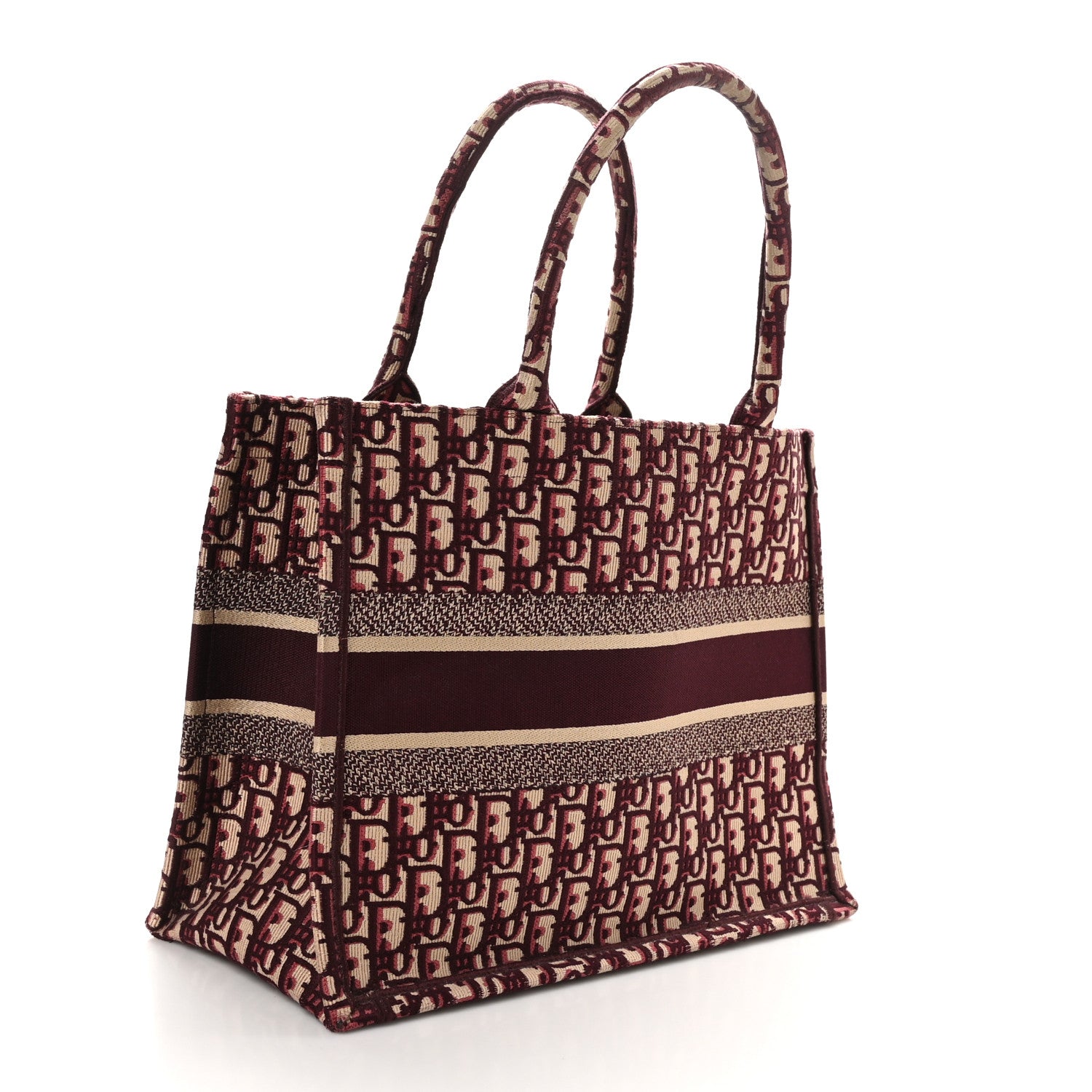 Christian Dior Oblique Medium Book Tote Burgundy Multicolor 3 of 9