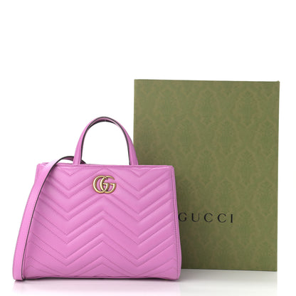 Gucci Calfskin Matelasse Small GG Marmont Tote Candy Mousse 11 of 11