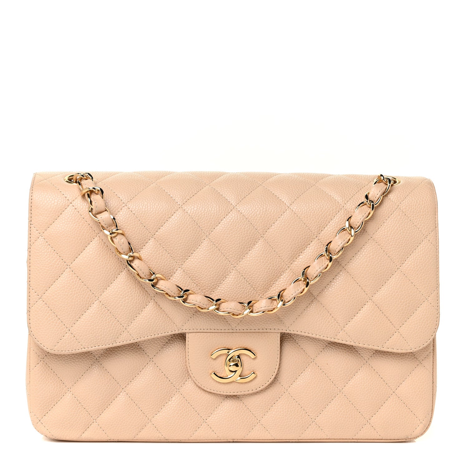 Chanel Caviar Quilted Jumbo Double Flap Beige Clair 1 of 16