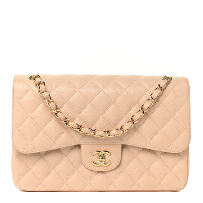 Chanel Caviar Quilted Jumbo Double Flap Beige Clair 1 of 16