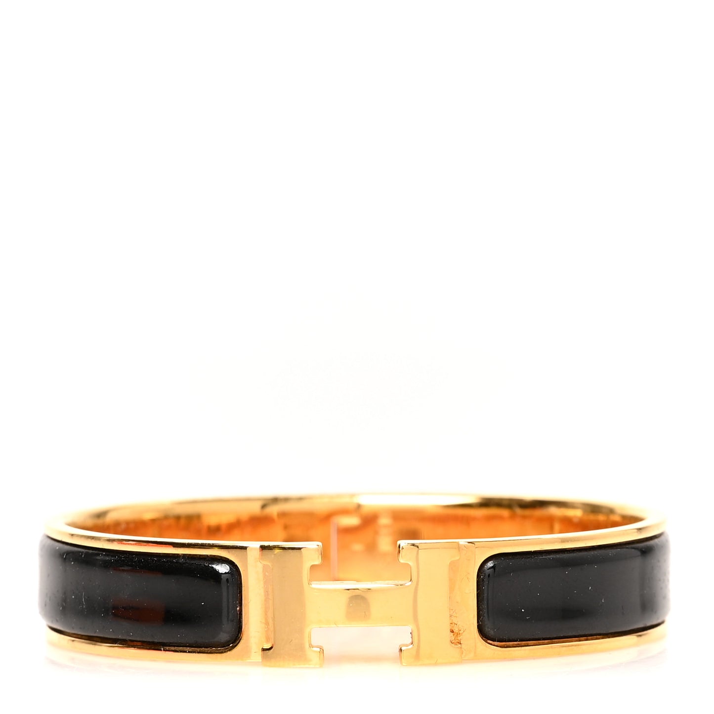 Enamel Narrow Clic Clac H Bracelet GM Black