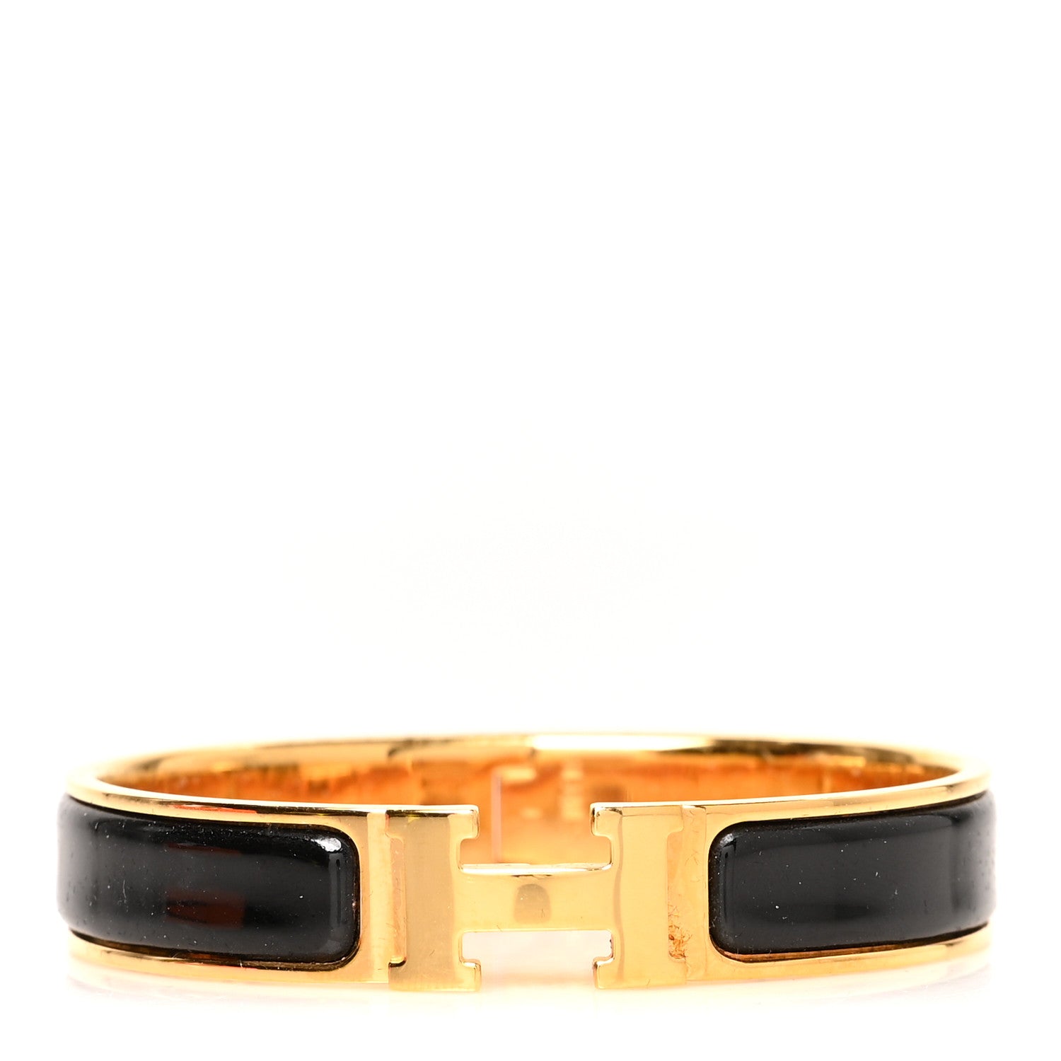 Hermes Enamel Narrow Clic Clac H Bracelet GM Black 1 of 5