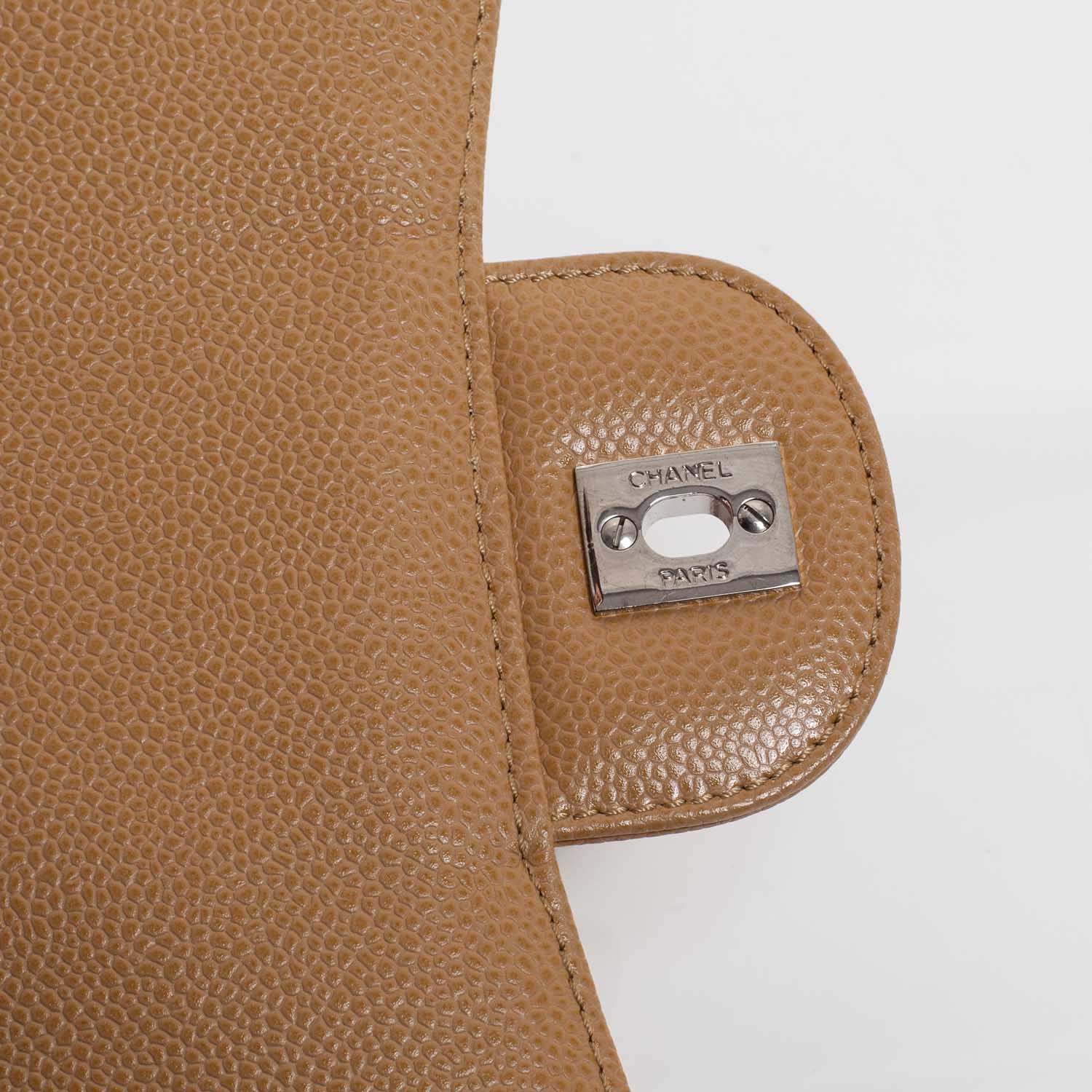 Chanel Caviar Jumbo Single Flap Dark Beige 8 of 9