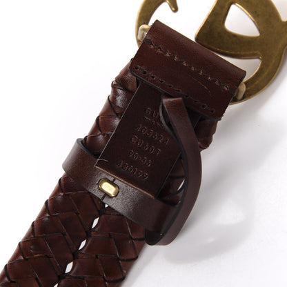 Gucci Calfskin Braided Double G 40mm Belt 90 36 Cuoio Bruciato 4 of 6