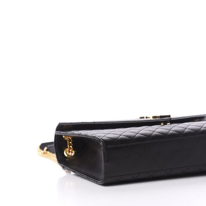 Saint Laurent Grain De Poudre Textured Mixed Matelasse Large Triquilt Monogram Satchel Black 6 of 11