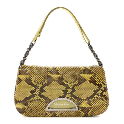 Christian Dior CHRISTIAN DIOR Snakeskin Malice Shoulder Bag Green 1 of 13