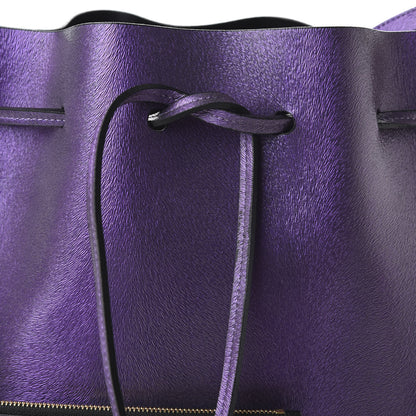 Mansur Gavriel Metallic Calfskin Bucket Bag Purple 9 of 9