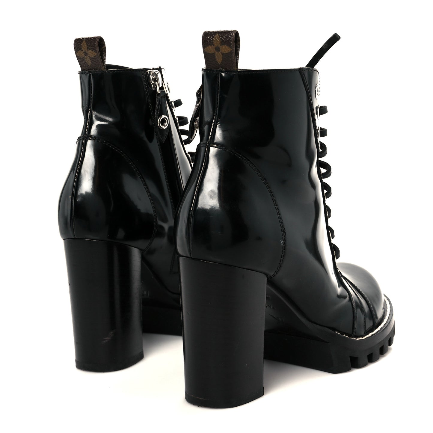 Patent Calfskin Star Trail Ankle Boots 37.5 Black