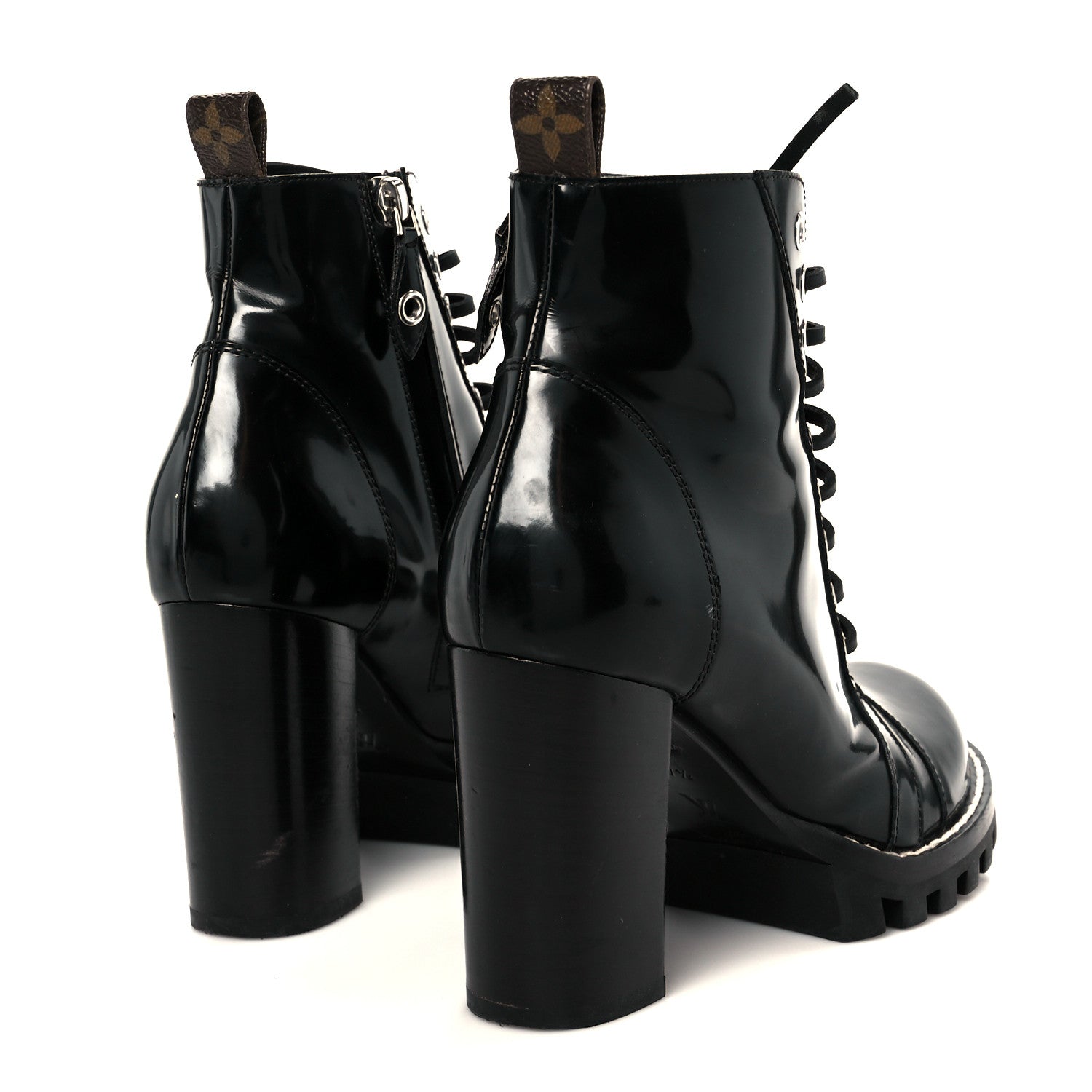 Louis Vuitton Patent Calfskin Star Trail Ankle Boots 37.5 Black 5 of 8