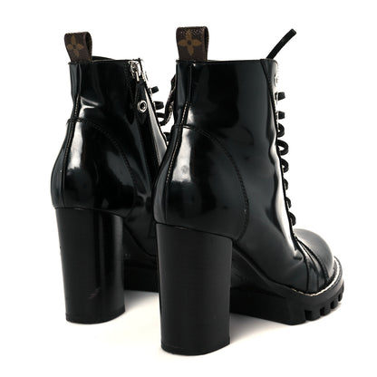 Louis Vuitton Patent Calfskin Star Trail Ankle Boots 37.5 Black 5 of 8