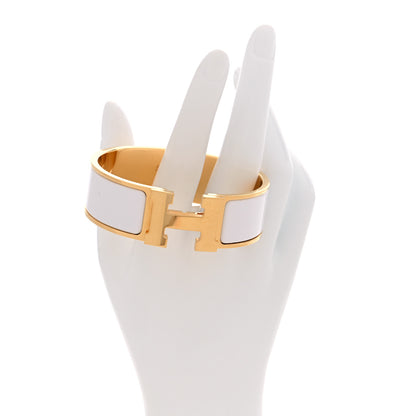 Hermes Enamel Wide Clic Clac H Bracelet PM White 2 of 4