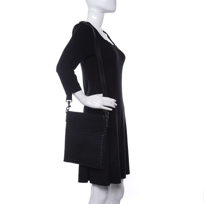 Bottega Veneta Nappa Intrecciato VN Crossbody Messenger Bag Black 2 of 10
