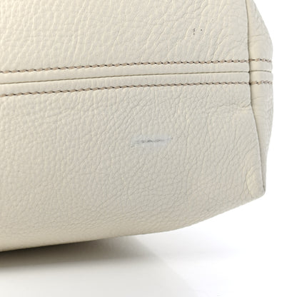 Prada Vitello Daino Logo Hobo White 5 of 5