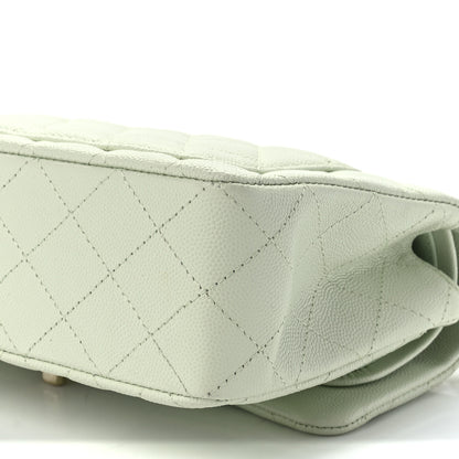 Chanel Caviar Quilted Small Double Flap Light Green 12 of 13