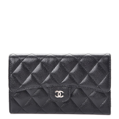 Chanel Caviar Quilted Large Flap Wallet Black 1 of 8