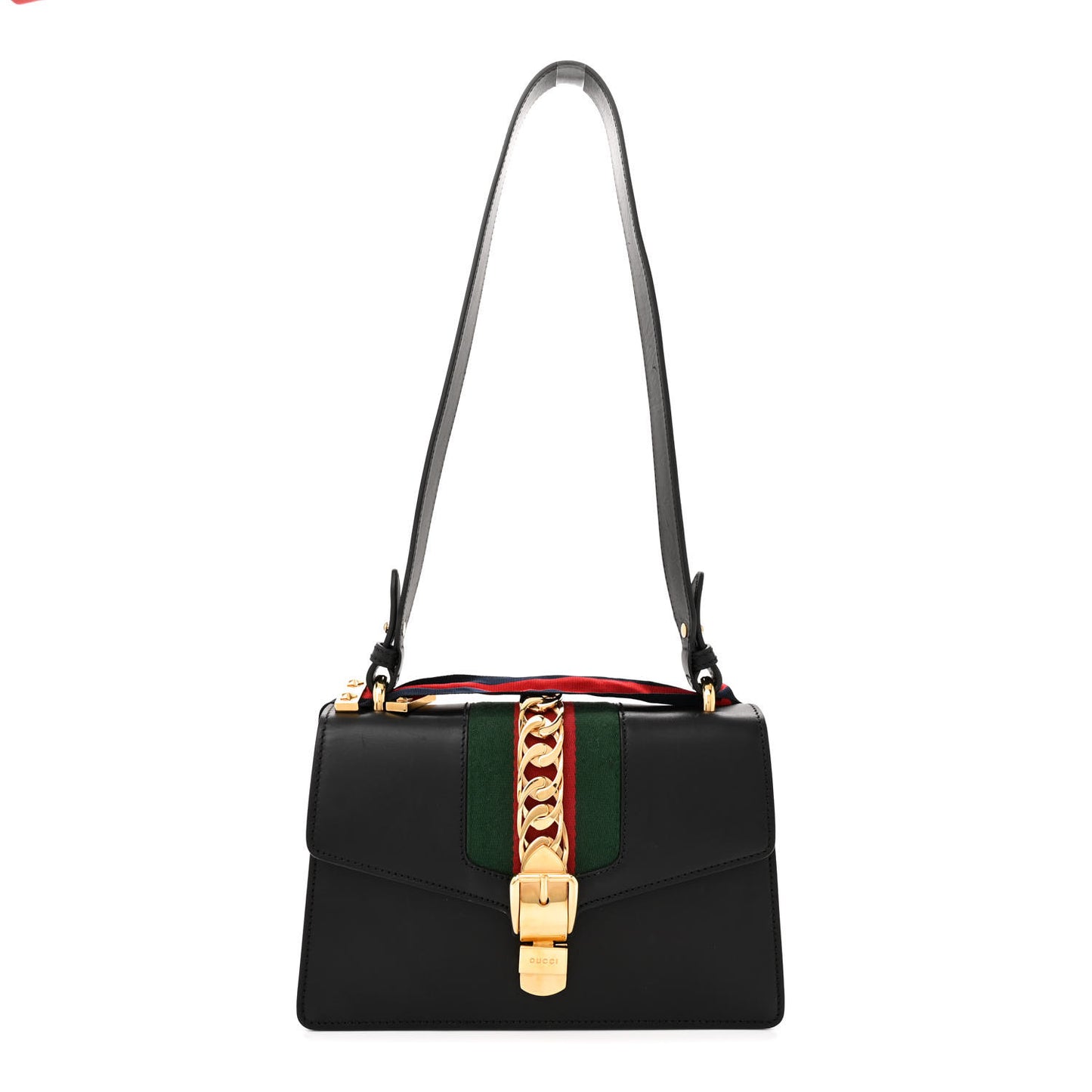Calfskin Small Sylvie Shoulder Bag Black