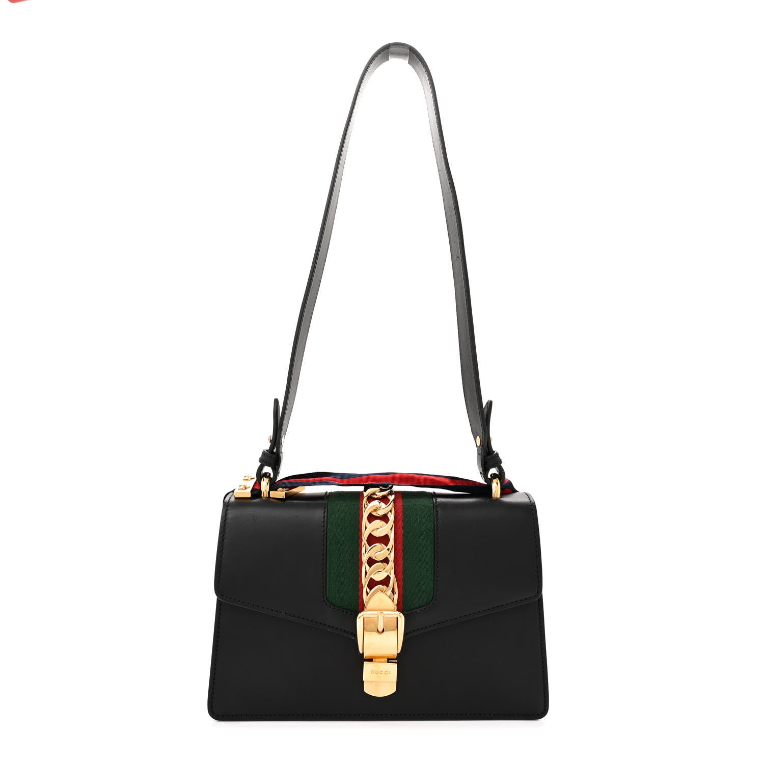 Gucci Calfskin Small Sylvie Shoulder Bag Black 1 of 14