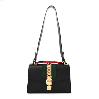 Gucci Calfskin Small Sylvie Shoulder Bag Black 1 of 14
