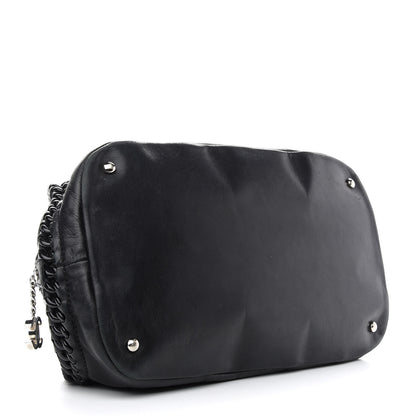 Chanel Calfskin Modern Chain Rhodoid Bowling Bag Black 4 of 10