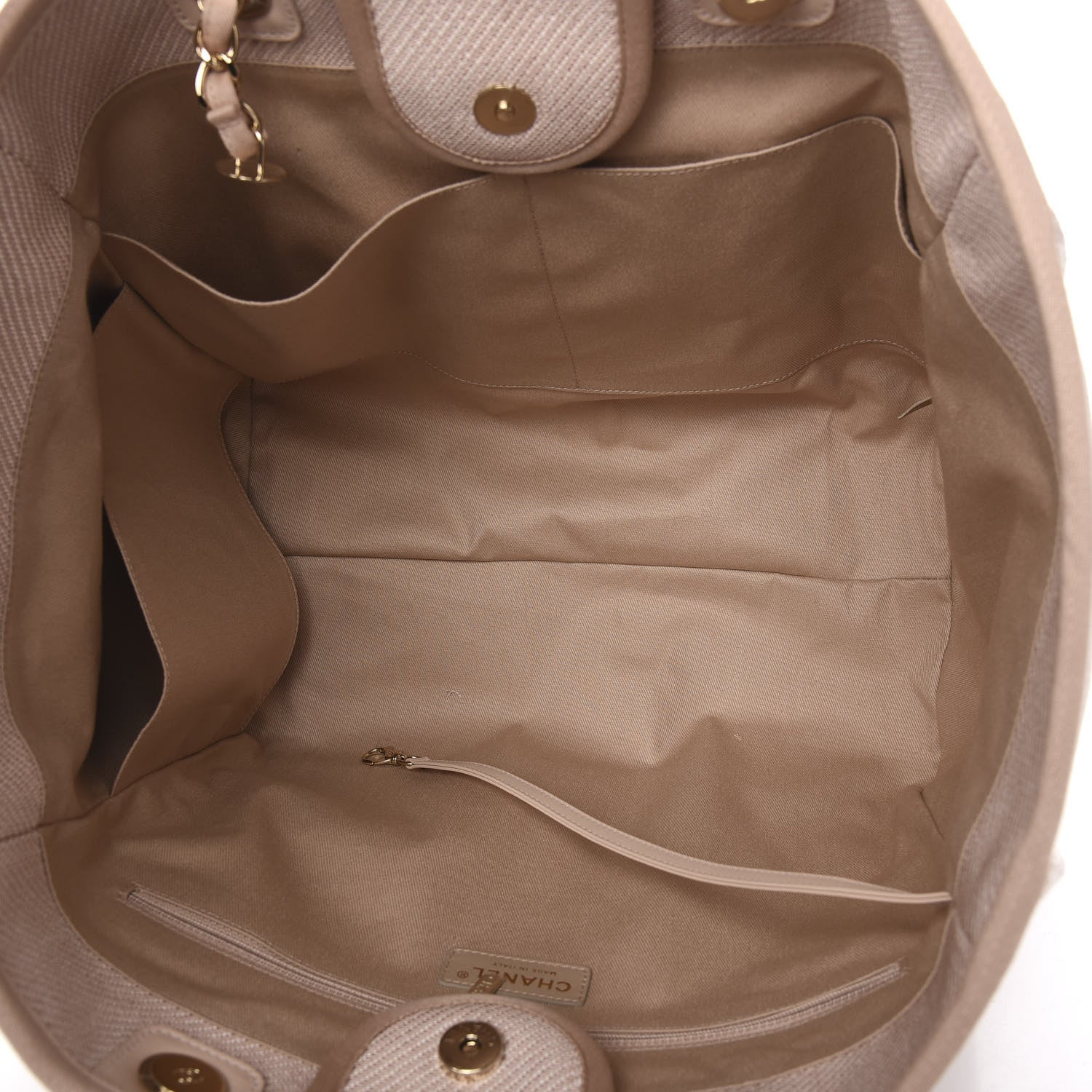 Chanel Canvas Medium Deauville Tote Beige 4 of 9
