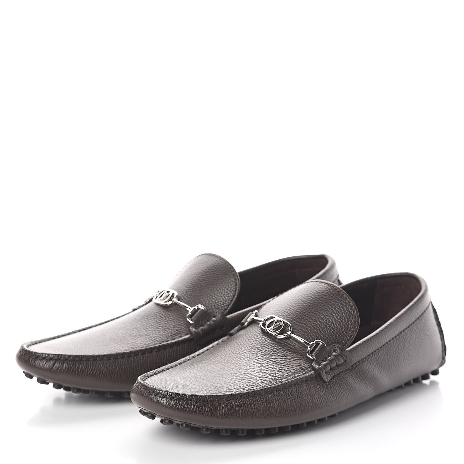 Louis Vuitton Calfskin LV Porto Vecchio Moccasin Loafers 8.5 Grizzli 3 of 8