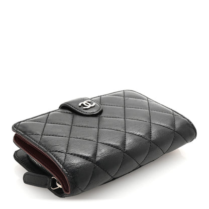 Chanel Lambskin Quilted Zipped Pocket Wallet Black 4 of 8