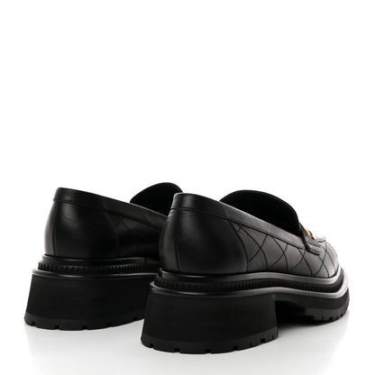 Chanel Calfskin Quilted CC Mocassin Loafers 39 Black 4 of 9