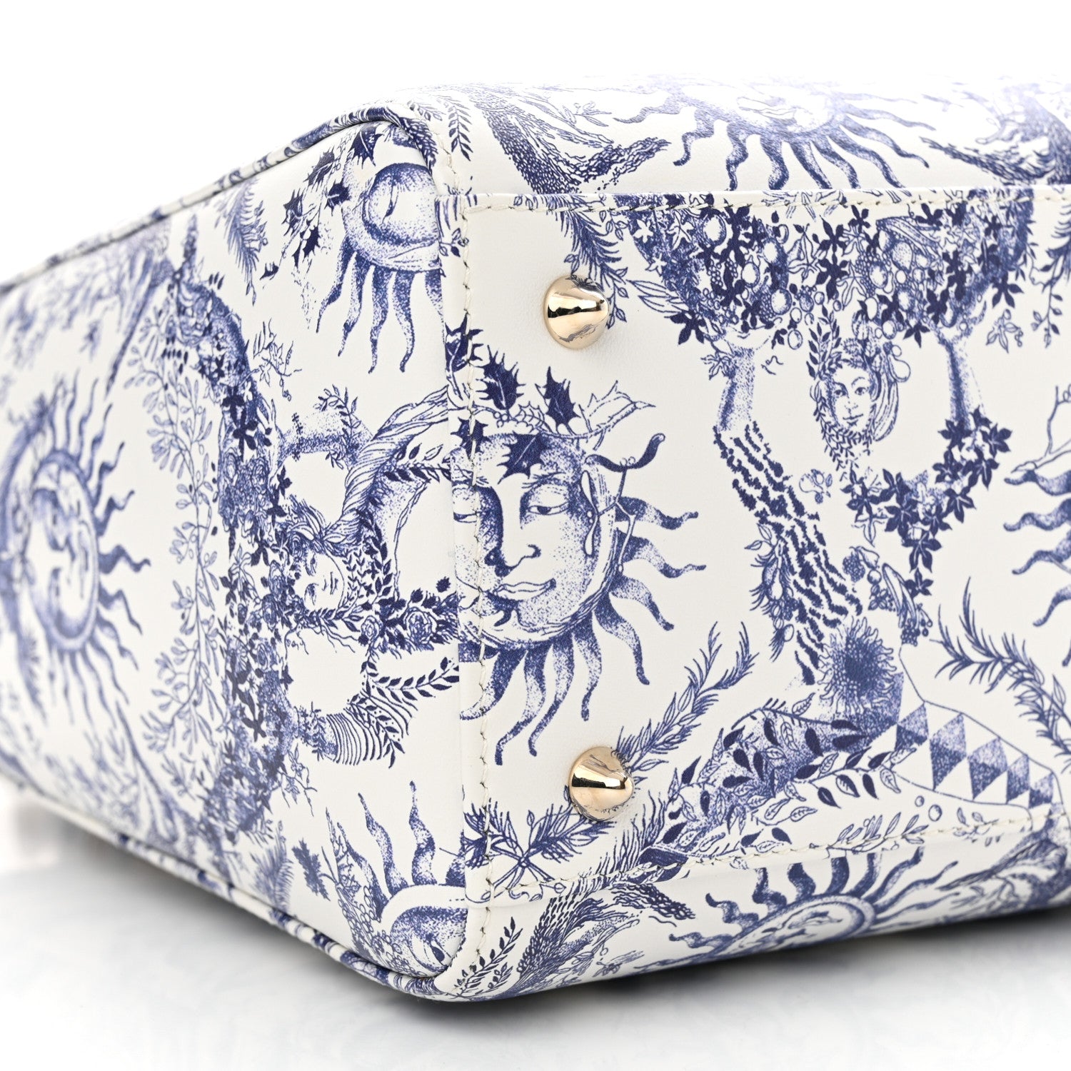 Christian Dior Calfskin Le Soleil Print Medium Lady Dior Blue Multicolor 9 of 12