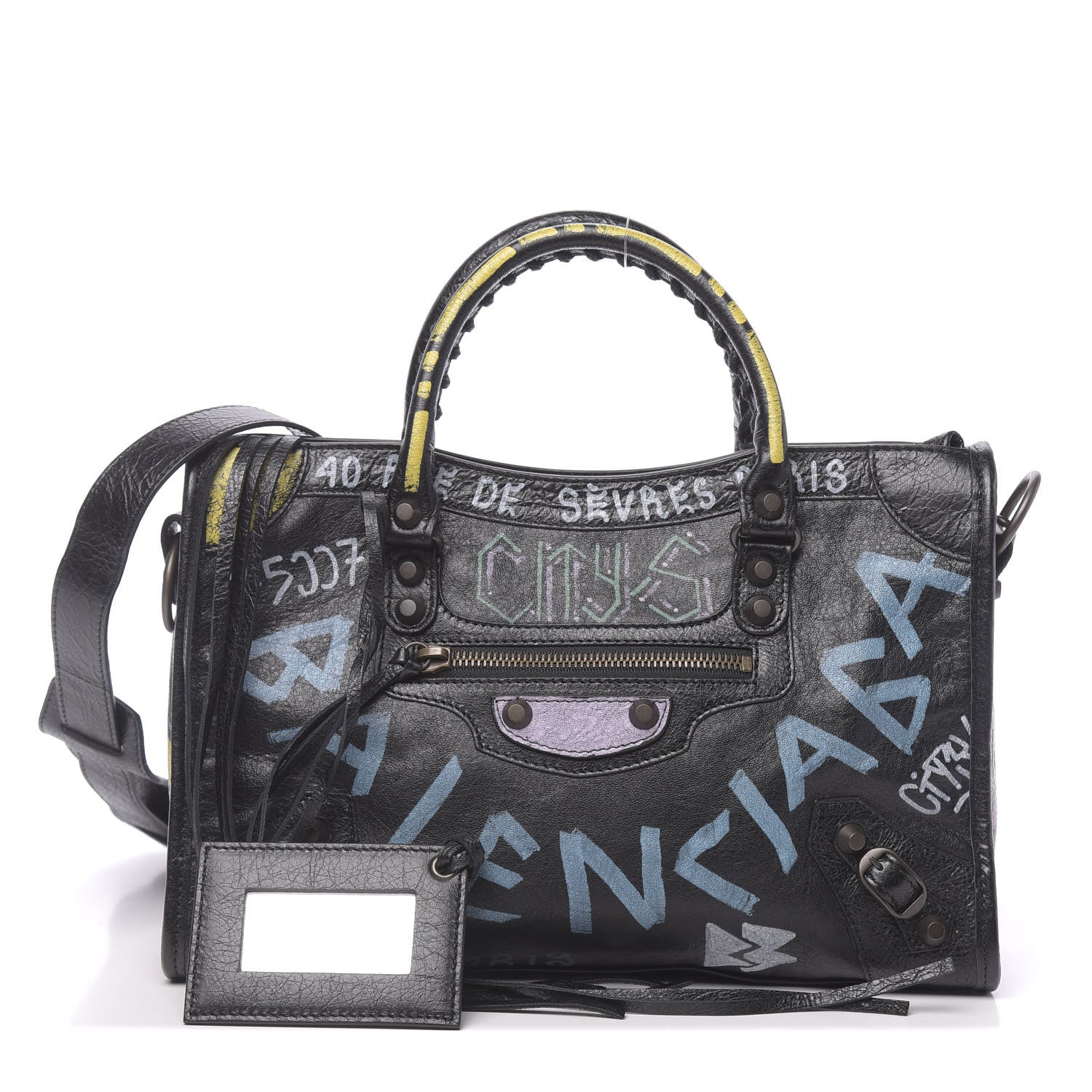 Balenciaga Agneau Graffiti All Over Classic Hardware S City Black Multicolor 1 of 10
