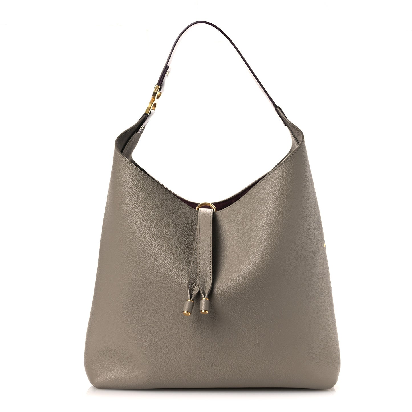 Grained Calfskin Marcie Hobo Bag Motty Grey