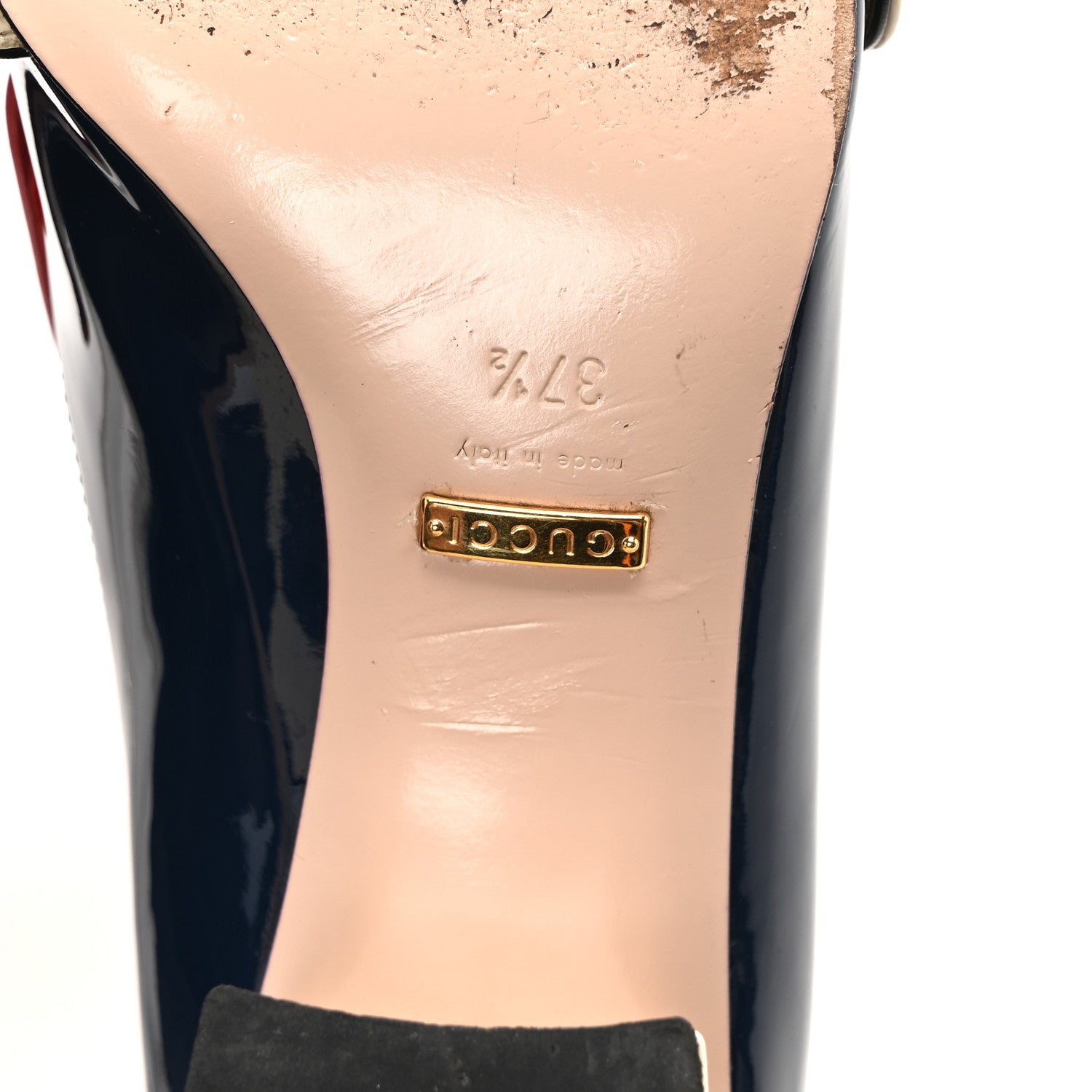 Gucci Vernice Studded GG Marmont Fringe 50mm Loafer Pumps 37.5 Blue Agata Hibiscus Red Mystic White 7 of 9