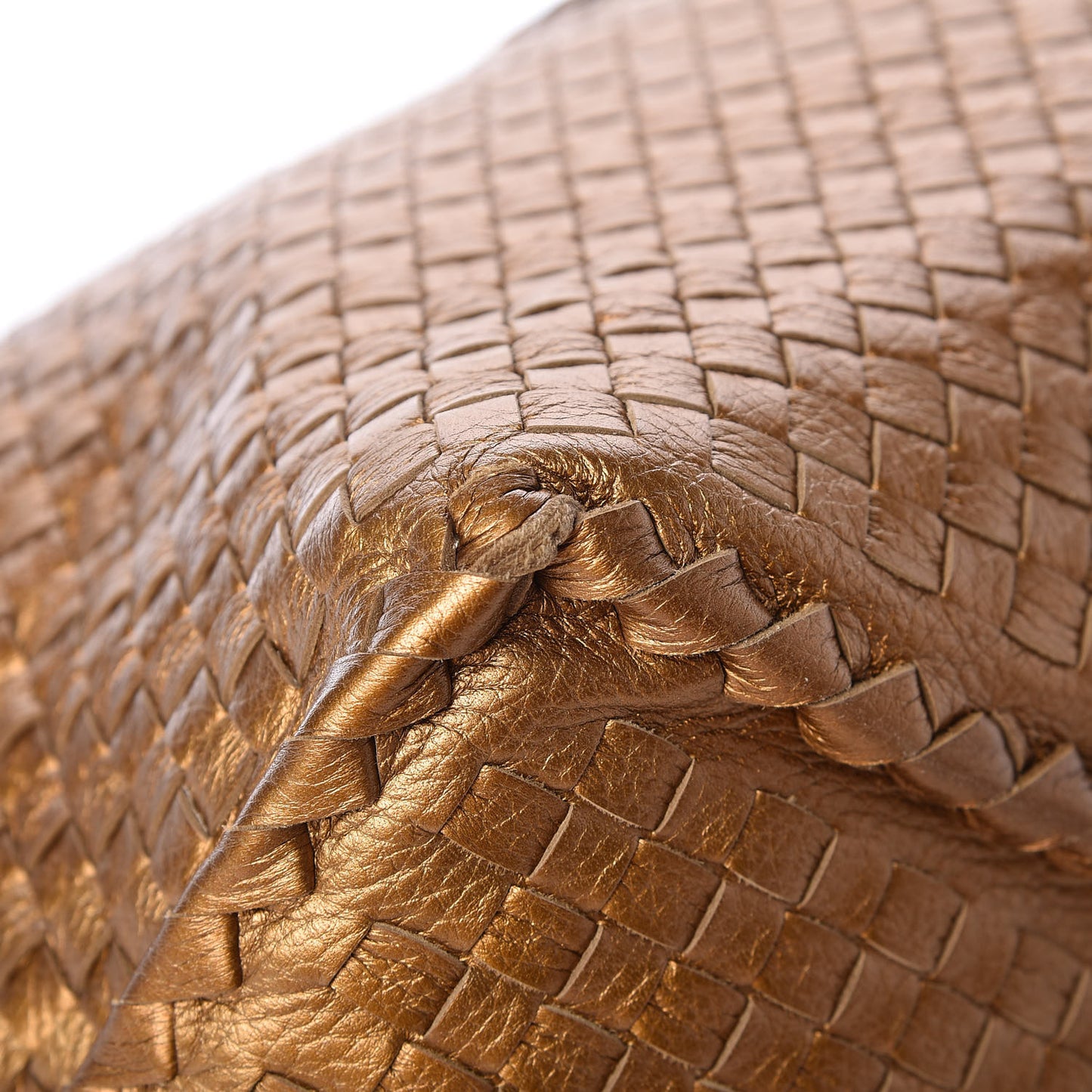 Cervo Intrecciato Shoulder Bag New Bronze