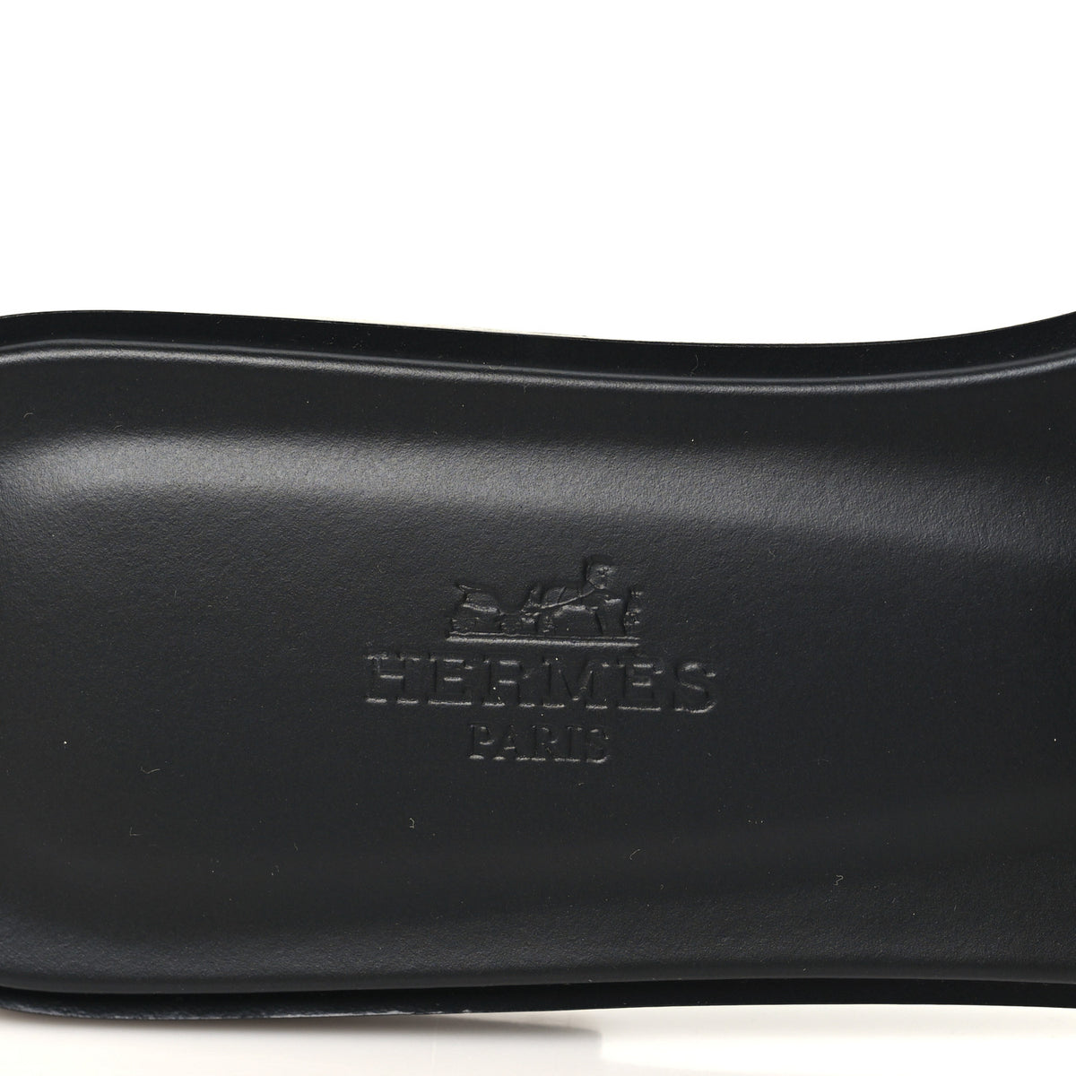 Hermes Box Calfskin Oran Sandals 37.5 Black 8 of 9