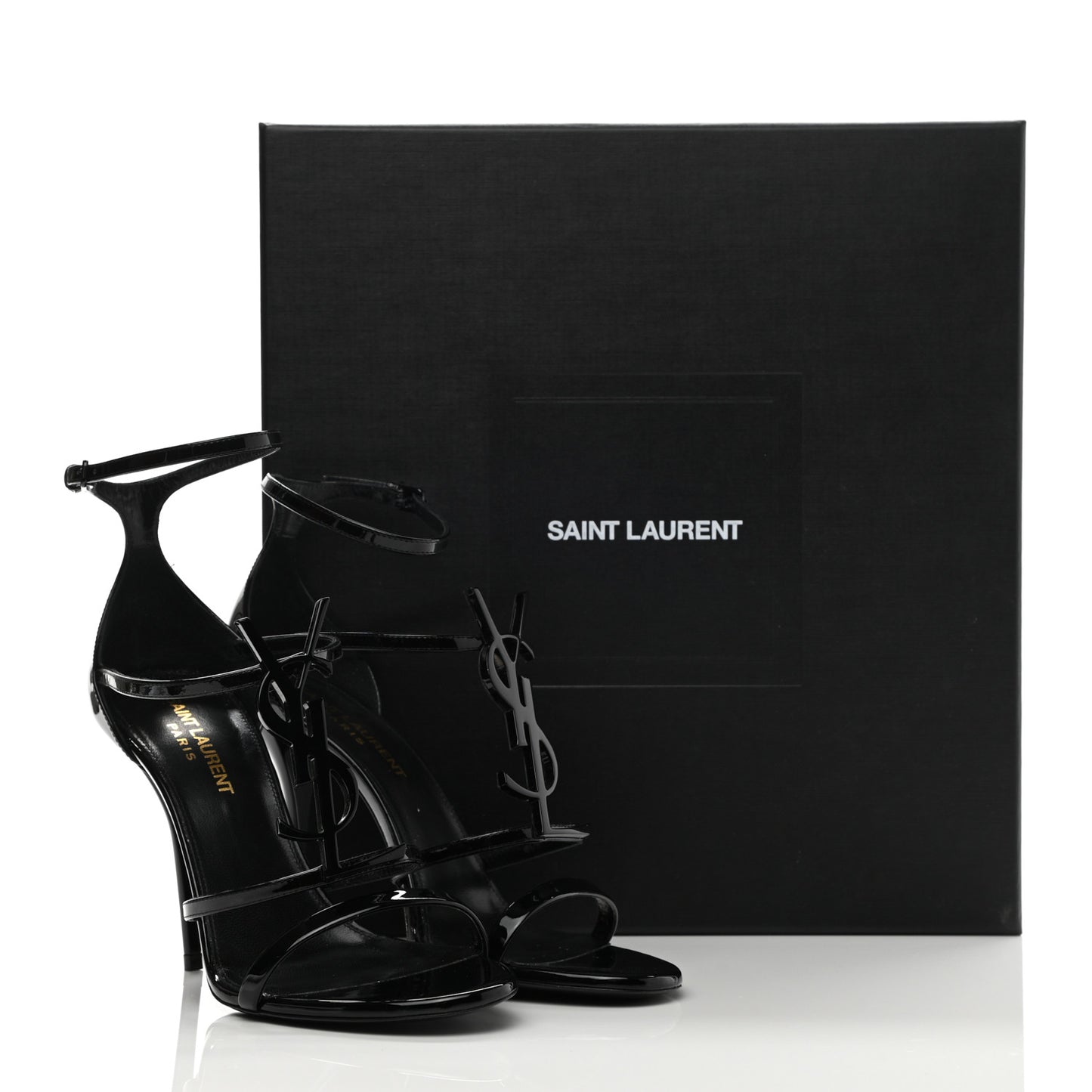 Patent Calfskin Cassandra 110 Sandals 37.5 Black