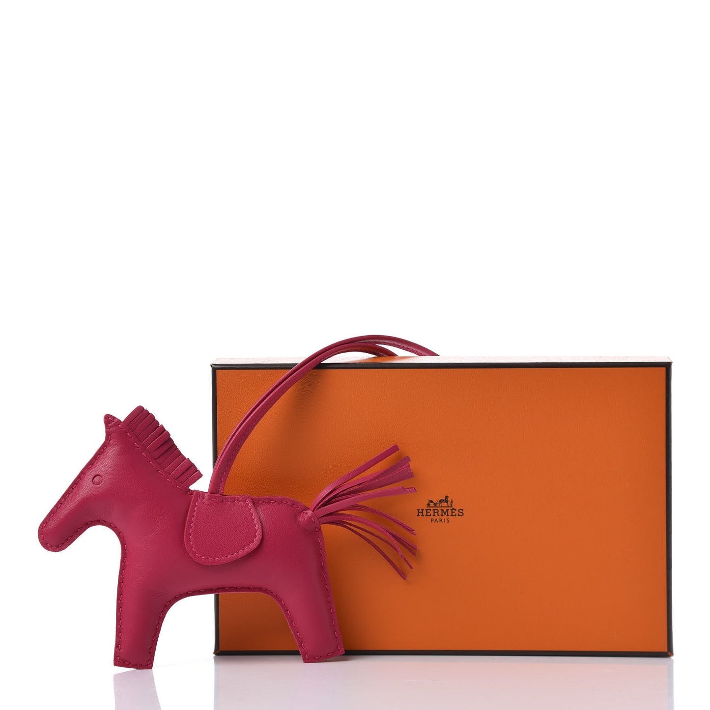 Milo Lambskin Grigri Rodeo Horse Bag Charm GM Rose Mexico