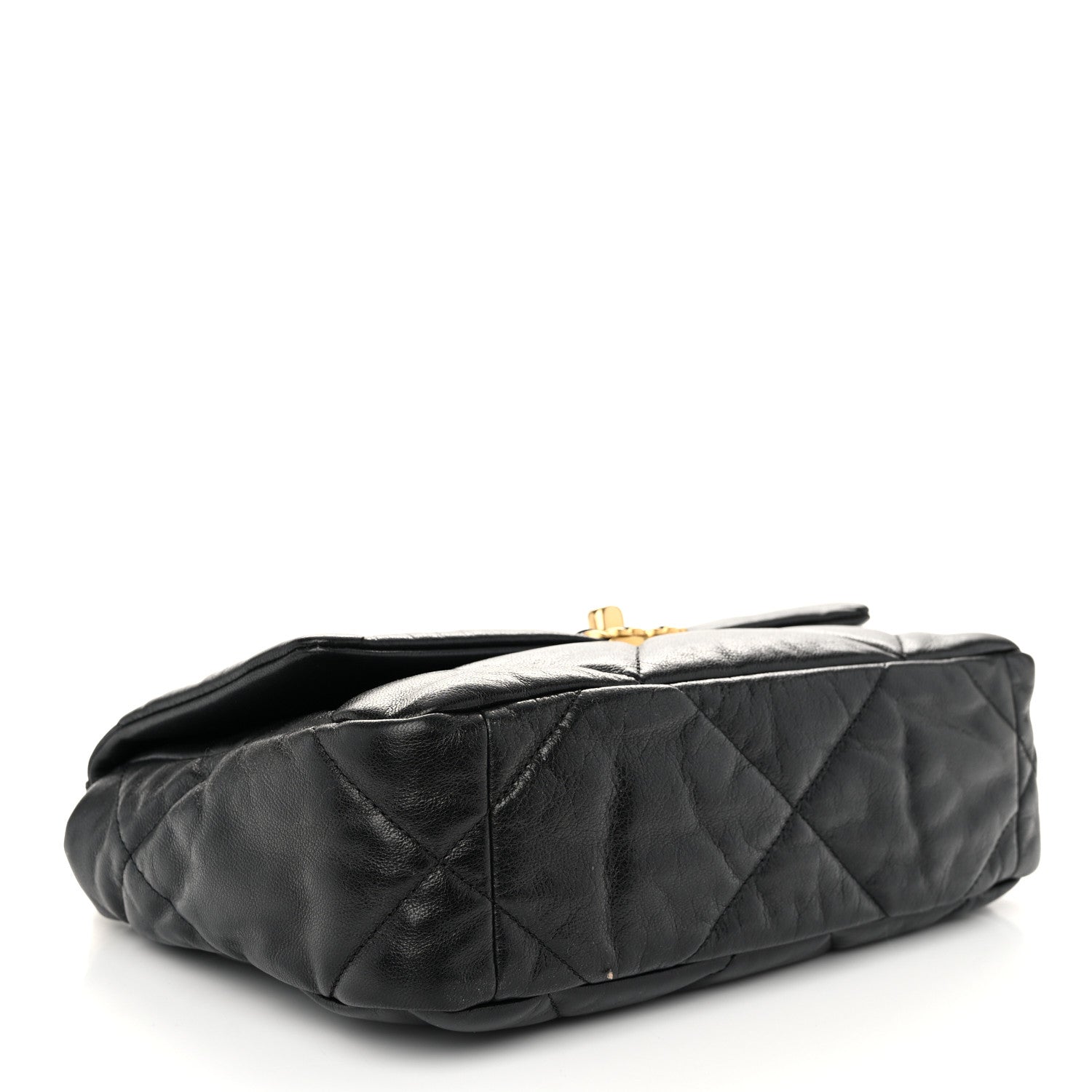 Chanel Shiny Goatskin Quilted Medium Chanel 19 Flap Black 4 of 10