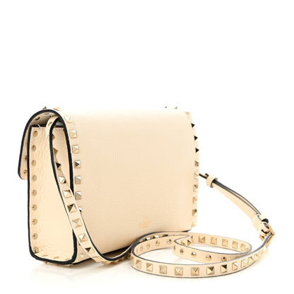 Valentino Garavani Pebbled Calfskin Medium Rockstud Flip Lock Crossbody Bag Light Ivory 3 of 10