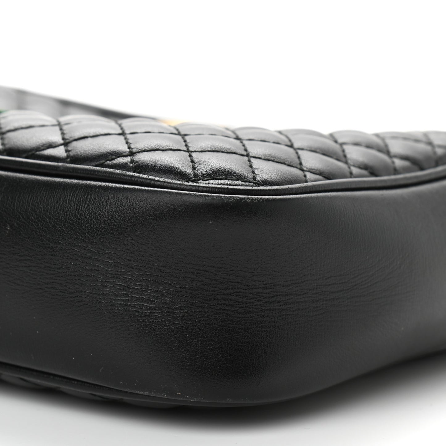 Calfskin Web Trapuntata Small GG Shoulder Bag Black
