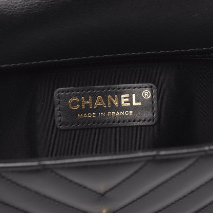 Chanel Calfskin Chevron Quilted Mini Statement Flap Black 6 of 11