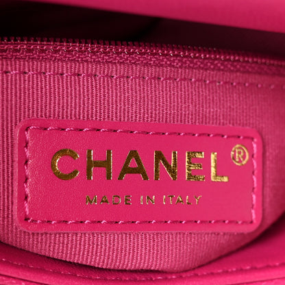Chanel Lambskin Quilted Small Chain Top Handle Flap Fuchsia 7 of 13