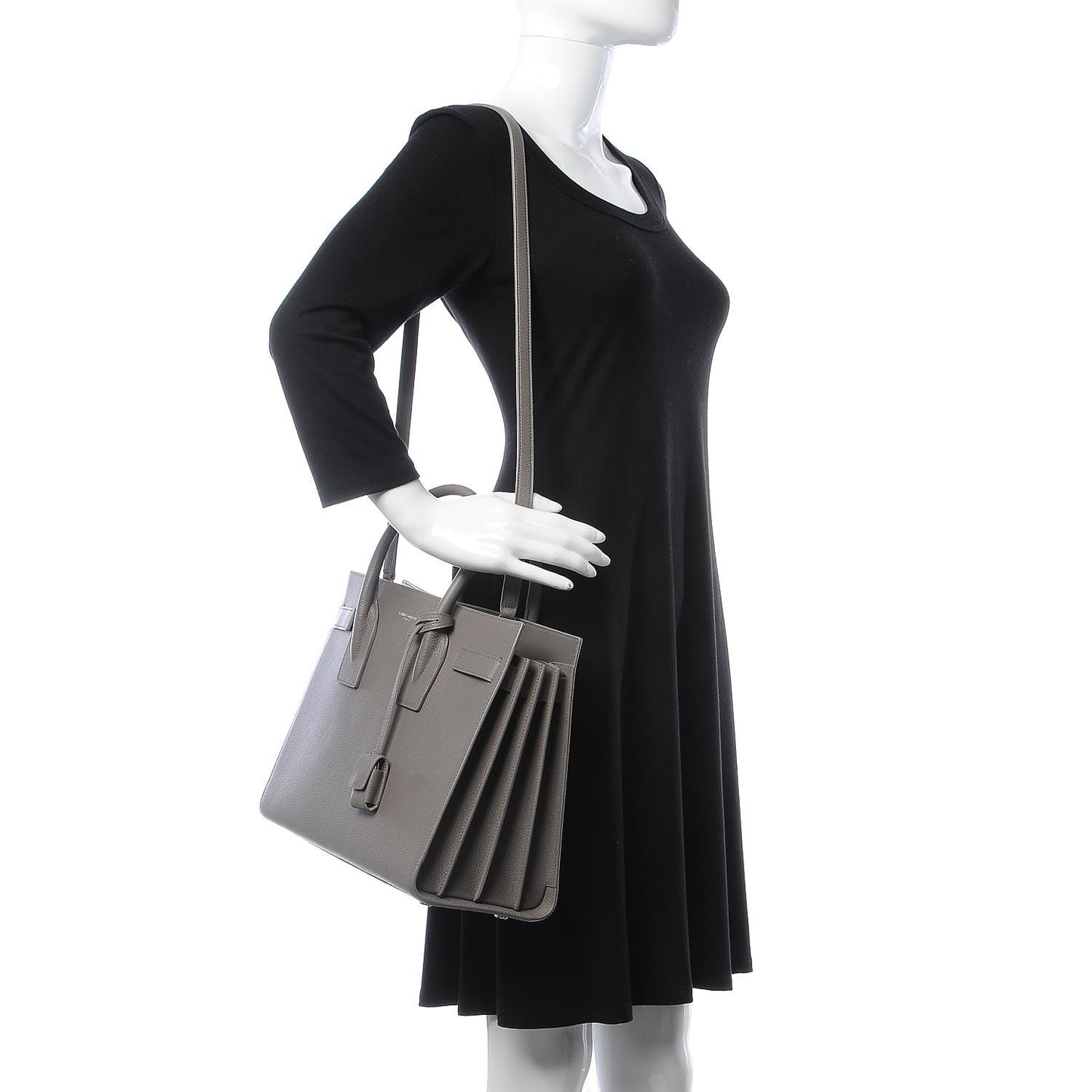 Grained Calfskin Small Sac De Jour Fog