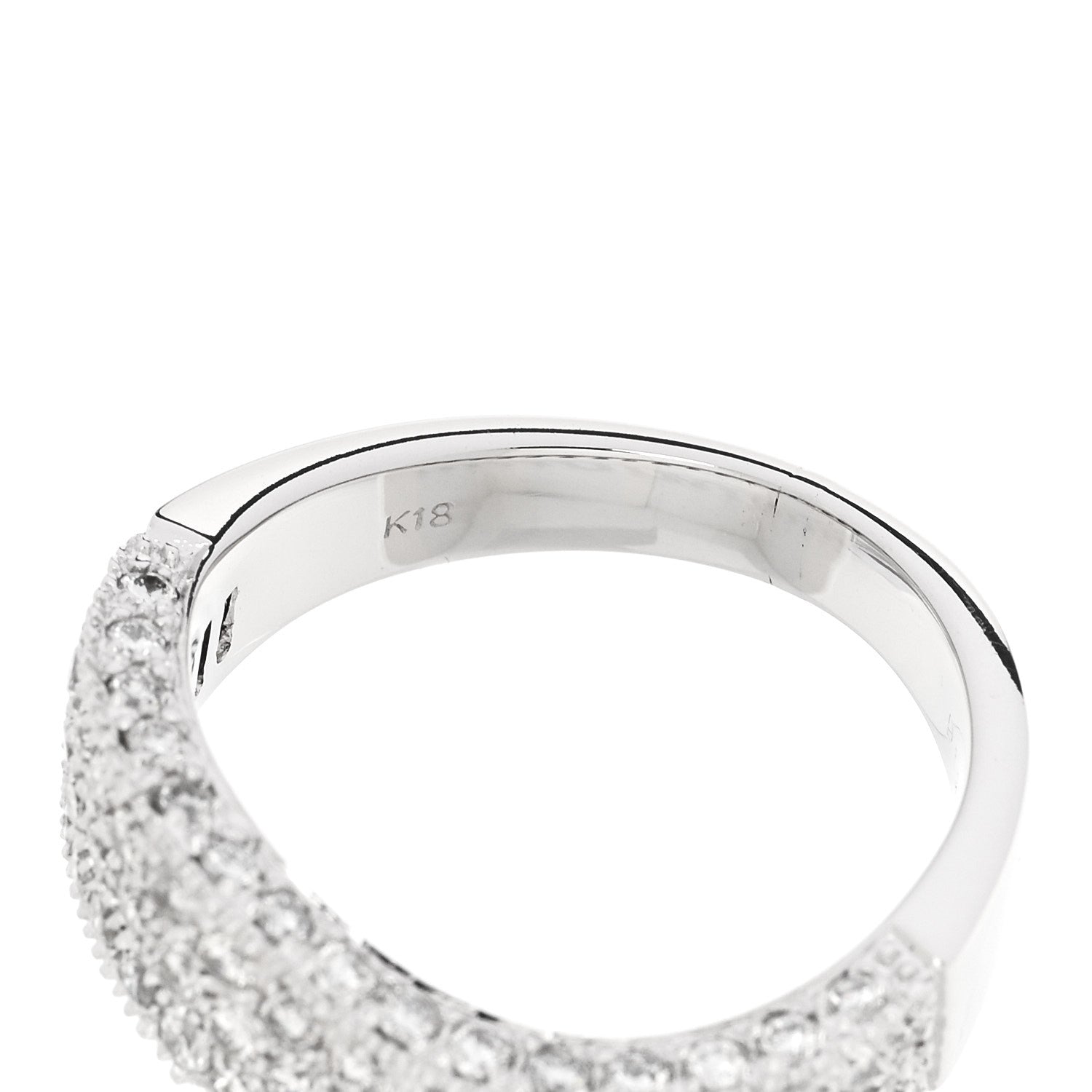 Parker & West by FASHIONPHILE 18K White Gold Diamond 1.21ctw Paved Curved Ring 54 6.75 9 of 10