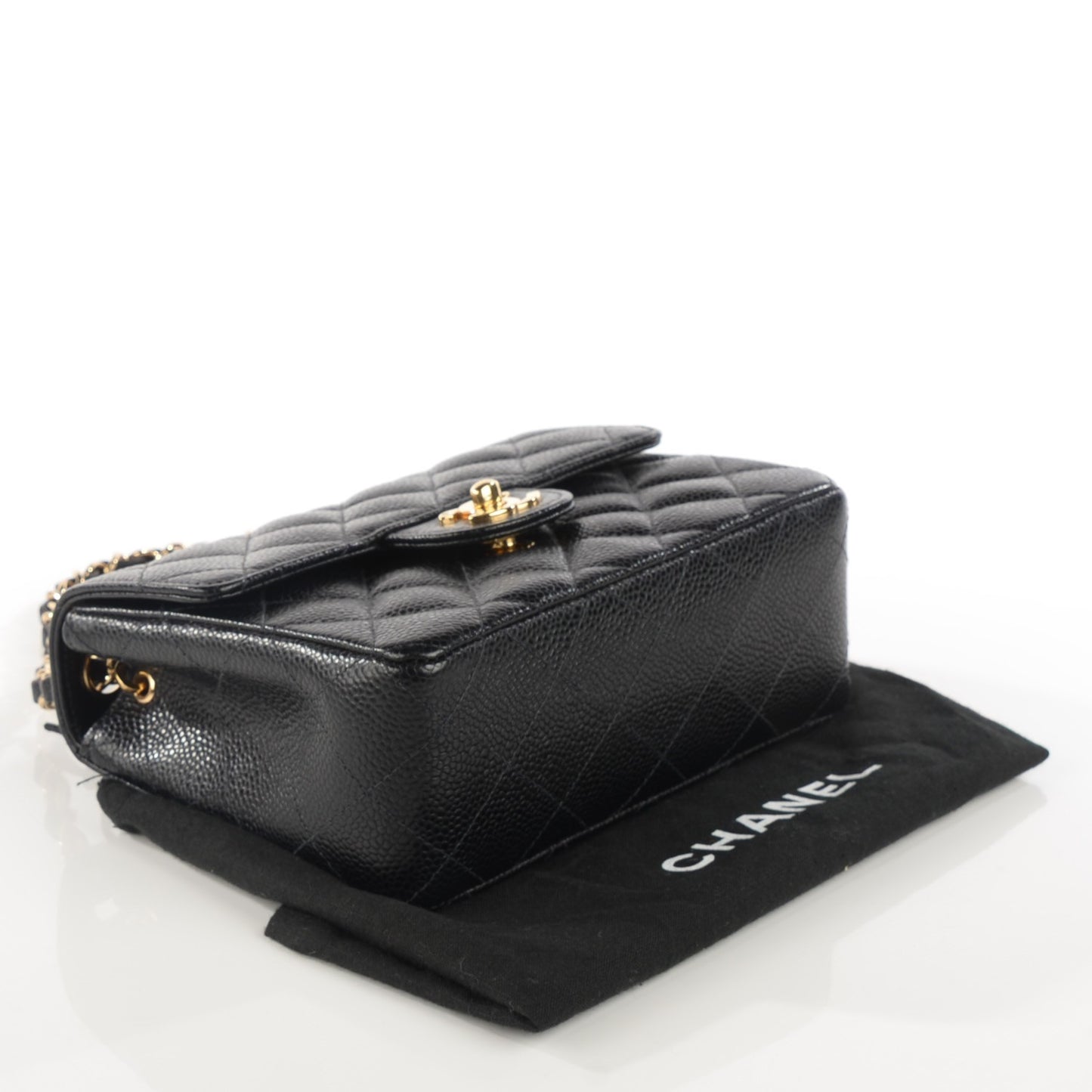 Caviar Quilted Mini Square Flap Black