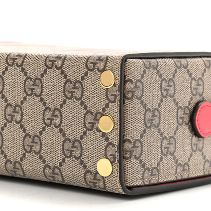 Gucci GG Supreme Monogram Moon Calfskin Love Valentines Day Padlock Case Beige Ebony New Geranium 10 of 10