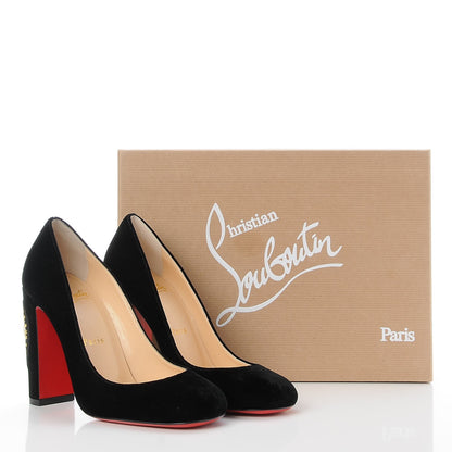Christian Louboutin Velvet Cadrilla Corazon 100 Pumps 36.5 Black 8 of 8